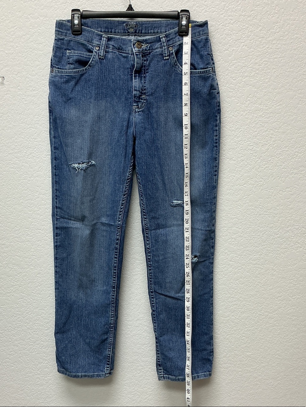 Riders by Lee Women's Medium Blue Distressed Boyfriend Jeans